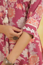 Load image into Gallery viewer, Mauve Floral Kurta and Pant set

