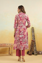 Load image into Gallery viewer, Mauve Floral Kurta and Pant set
