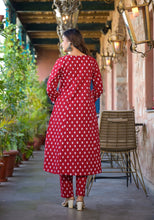 Load image into Gallery viewer, Kurta Pant &amp; Dupatta Suit Set - Pure cotton
