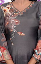 Load image into Gallery viewer, Grey Premium Kurta Pant &amp; Dupatta Suit Set
