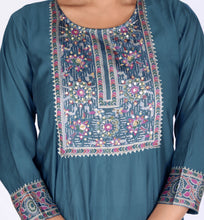 Load image into Gallery viewer, Teal Kurta Pant &amp; Dupatta Suit Set
