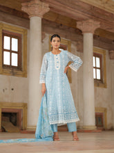 Load image into Gallery viewer, Embroidered Anarkali suit set - Cotton
