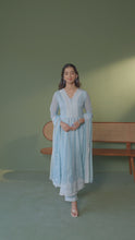 Load and play video in Gallery viewer, Naazuk _ Anarkali Suit Set _ Powder Blue
