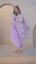 Load and play video in Gallery viewer, Embroidered Cotton suit set
